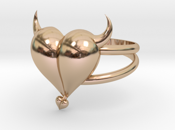 Size 9 Evil Heart Ring 3d printed