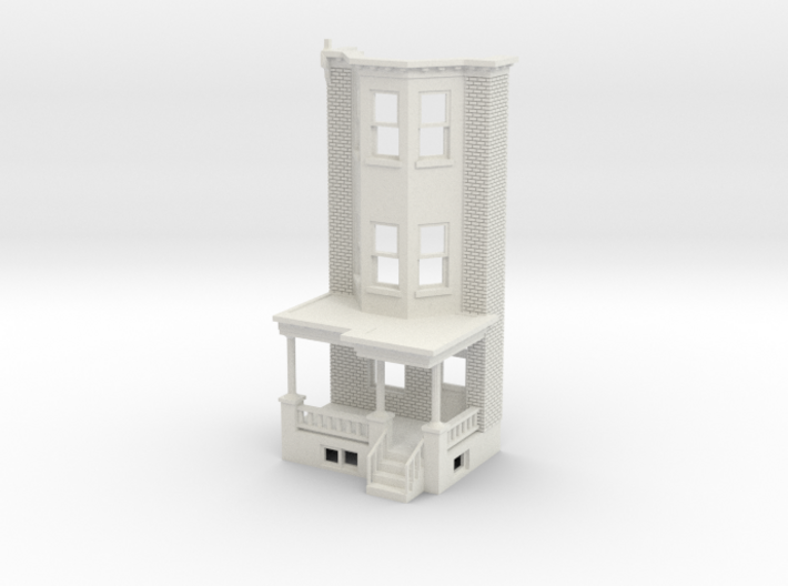 O scale WEST PHILLY 3S ROW HOME Brick RD FRONT 3d printed