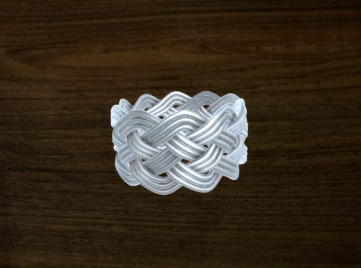 Turk's Head Knot Ring 5 Part X 10 Bight - Size 10 3d printed