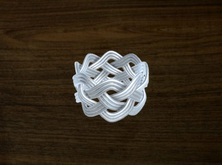 Turk's Head Knot Ring 4 Part X 8 Bight - Size 7 3d printed