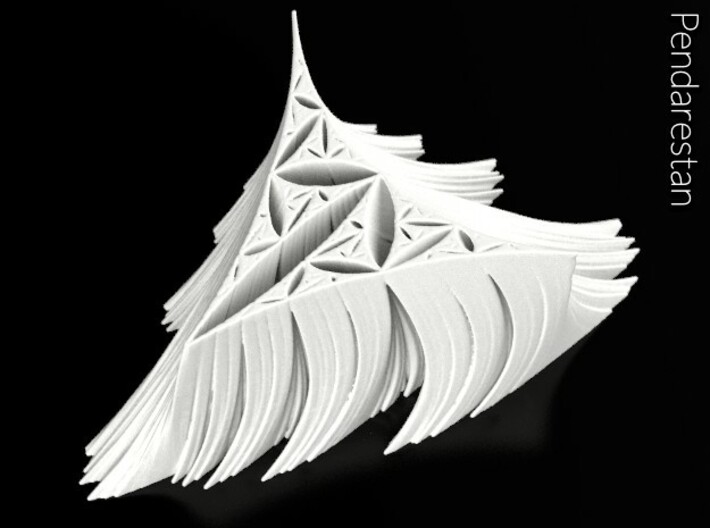 Rhamstack (4 in) 3d printed De Rham curve-based fractal sculpture