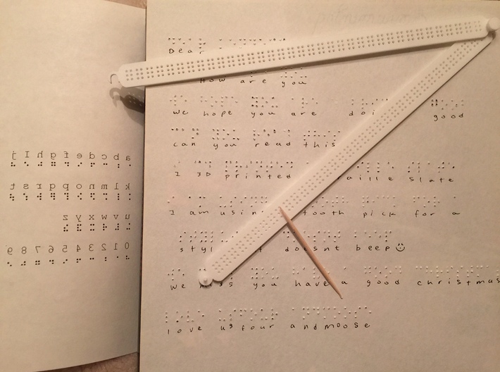 Manual Braille Slate and Stylus 3d printed