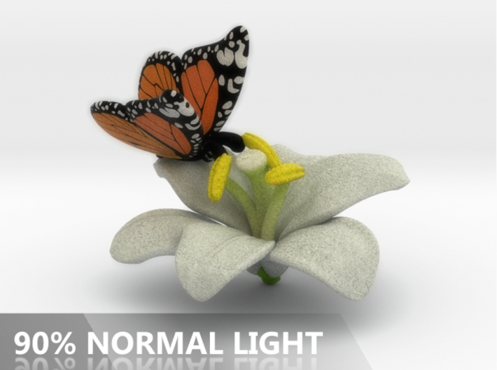 Butterfly And Lily Flower - L 3d printed