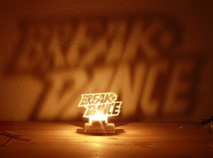 Teelichthalter &quot;Break Dance Logo&quot; - Schatten 3d printed