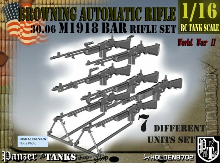1-16 Browning BAR 1918A2 Set 3d printed