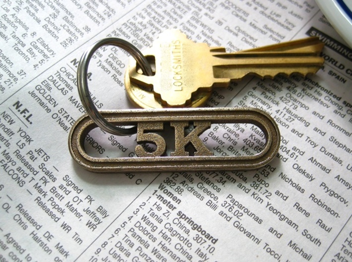 5K Keychain Running Gift 3d printed Key Chain for Runners