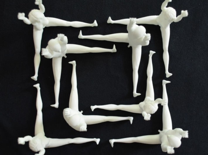 The Human Cube - Male element - Naked Geometry 3d printed Several male and female models