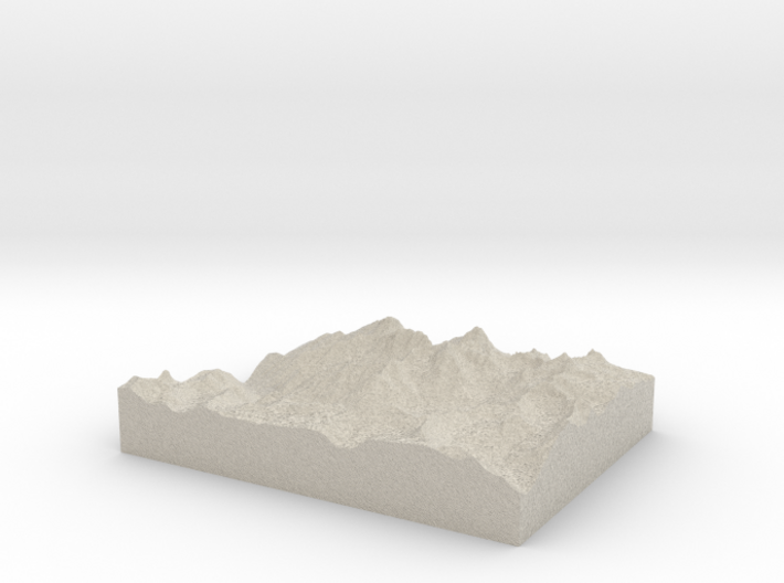 Model of Needle Mountains 3d printed