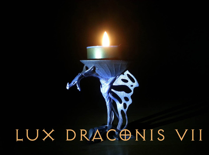 Lux Draconis 007 3d printed 3D printed dragon cadleholder LUX DRACONIS 007, printed in stainless steel