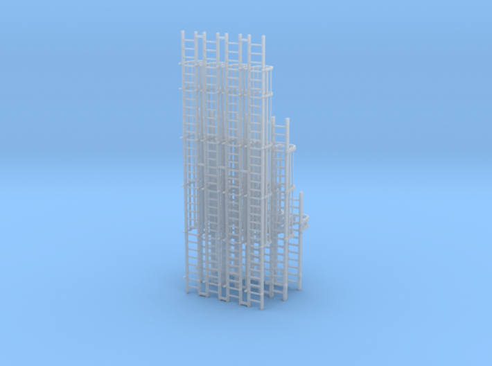 'HO Scale' - Variety Pack of Caged Ladder 3d printed