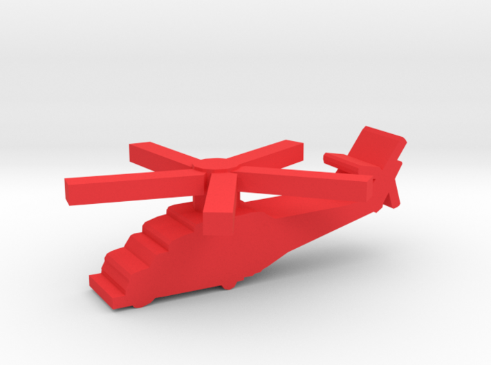 Game Piece, Red Force Hind Helicopter 3d printed