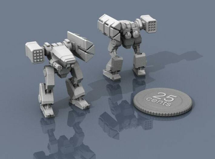 Terran Missile Walker 3d printed Renders of the model, with a virtual quarter for scale.