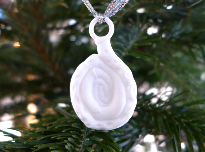 Spiroloculina Ornament - Science Gift 3d printed Spiroloculina ornament in white nylon plastic
