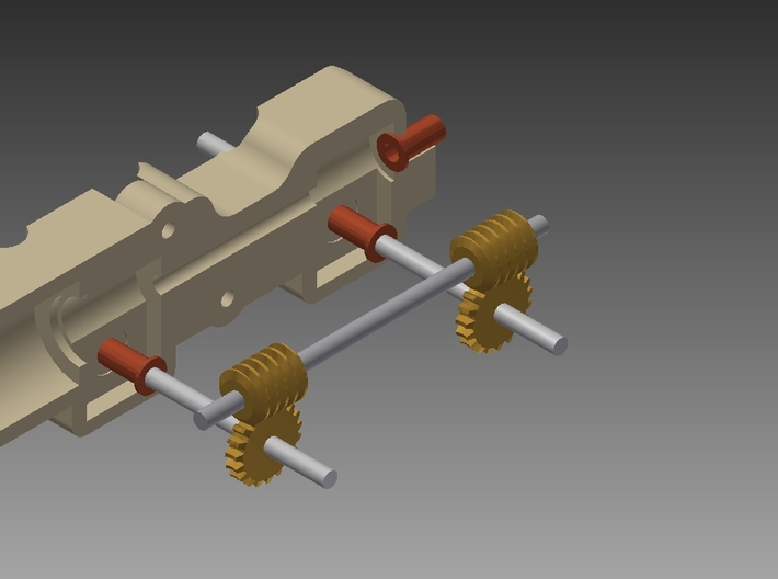 Doppelgetriebe + Lenkungsadapter für Herpa LKWs 3d printed 