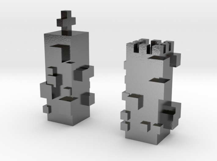 Cubic Chess - King &amp; Queen 3d printed