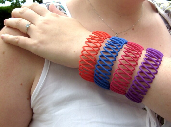 Spring Bracelet 3d printed in Strong and Flexible Polished