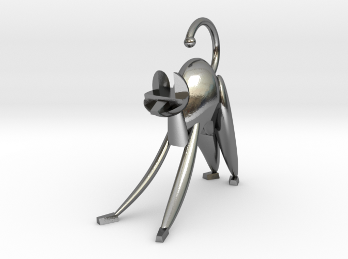 Stretching Cat, stylized 3d printed