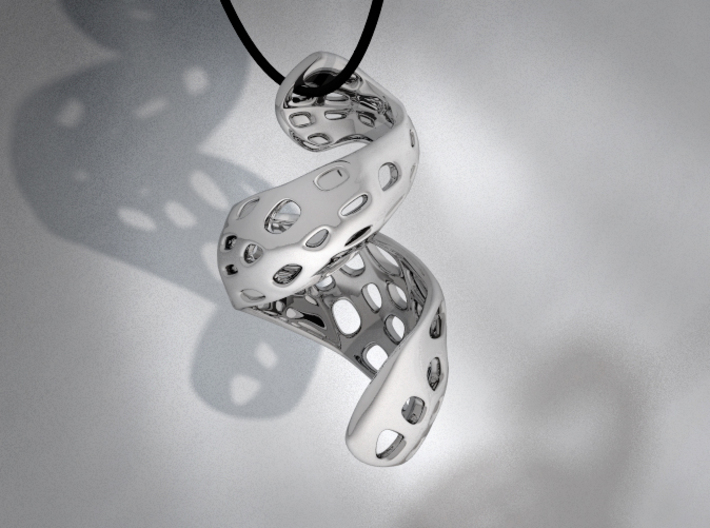 The Twisted Pendant 3d printed Hanging, Highlighting Smooth Surface
