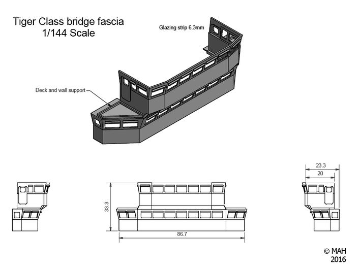 HMS Tiger Bridge 1/144 3d printed 