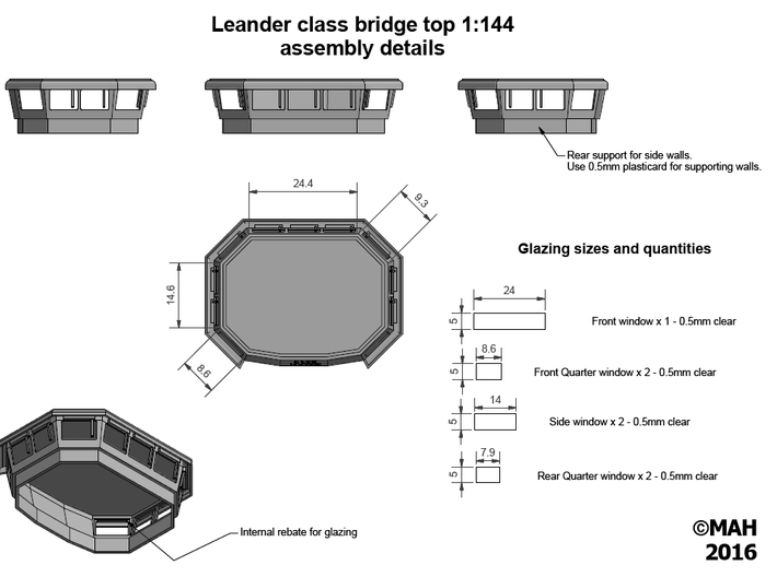 Leander Bridge top 1/144 3d printed 