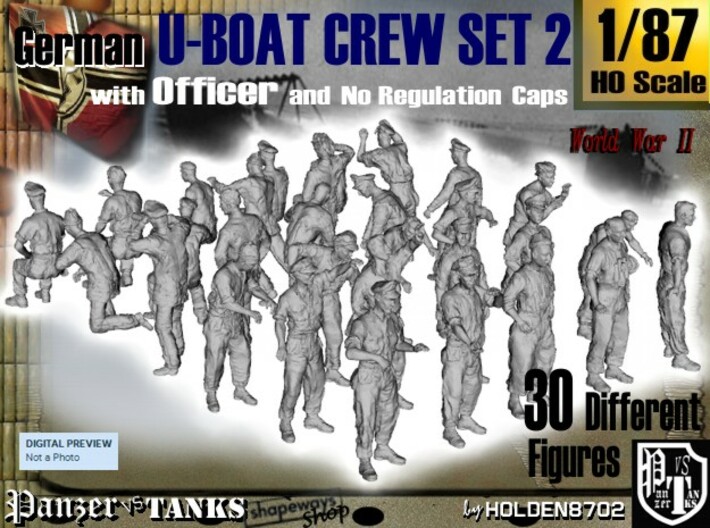 1-87 German U-Boot Crew Set2 3d printed