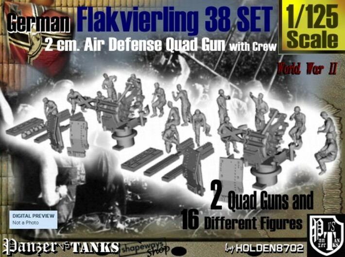 1-125 Flakvierling 38 Set 1 3d printed