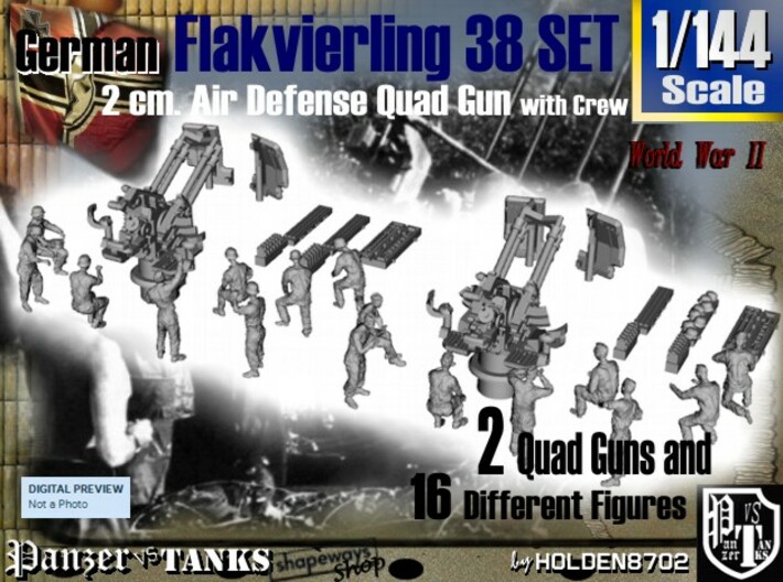 1-144 Flakvierling 38 Set 1 3d printed 