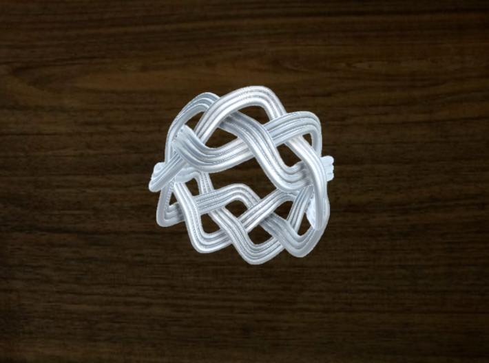 Turk's Head Knot Ring 3 Part X 8 Bight - Size 7 3d printed