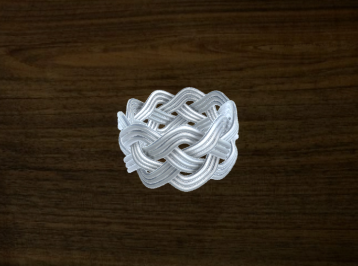 Turk's Head Knot Ring 4 Part X 9 Bight - Size 7 3d printed