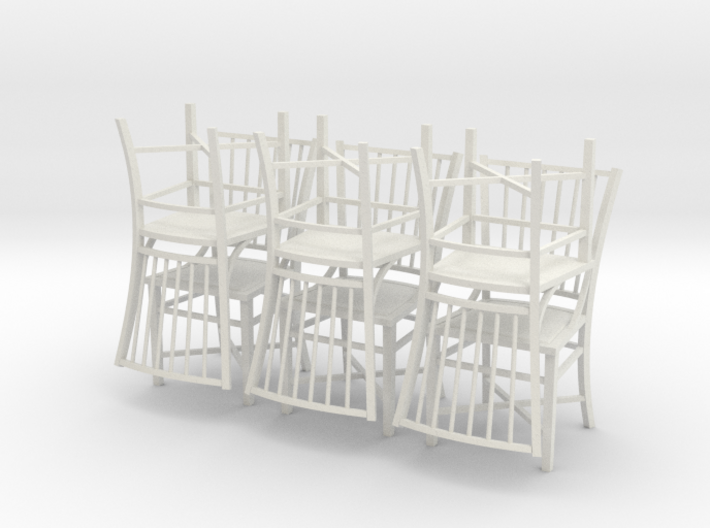 1:24 French Country Chair Set 3d printed