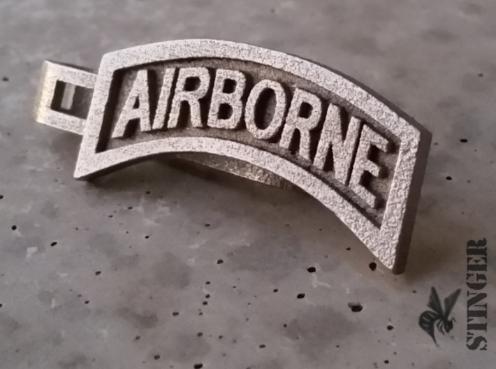 Airborne Tab Tie Bar 3d printed