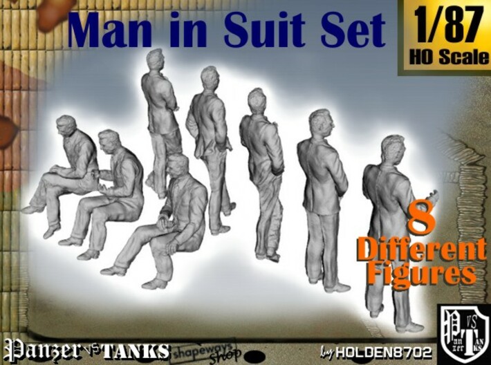1-87 Man In Suit SET 3d printed 