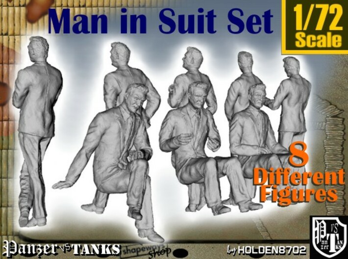 1-72 Man In Suit SET 3d printed 