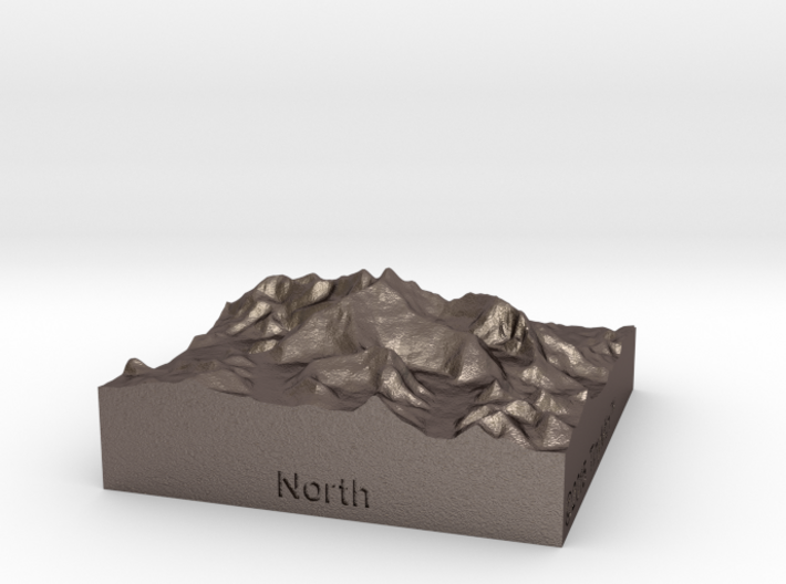 1''/3cm Mt. Everest, China/Tibet, Steel 3d printed