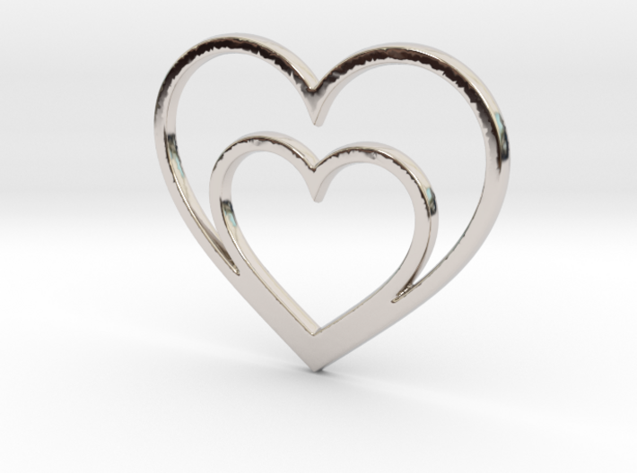 One Heart for Two Pendant - Amour Collection 3d printed