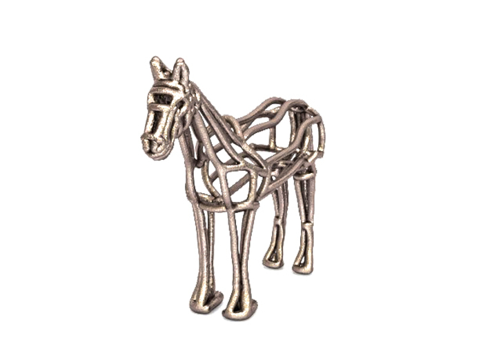 Horse Wireframe keychain 3d printed