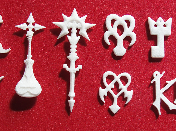 Kingdom Hearts Charms Extra Set 3d printed