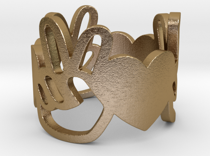 Peace and Love Ring Size 8 3d printed