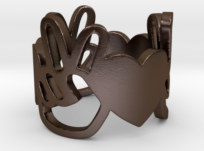 Peace and Love Ring Size 7 3d printed