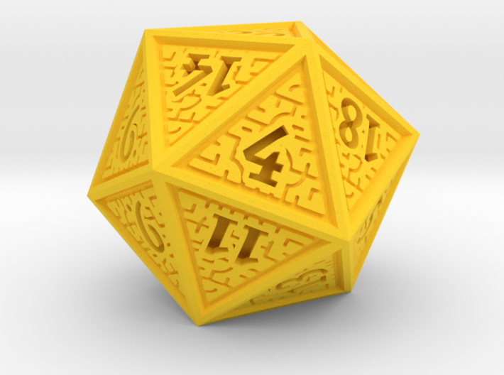 Hedron D20 (Solid), balanced gaming die 3d printed 