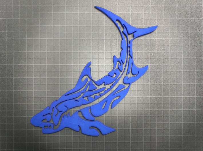 Tribal Shark 3d printed Royal Blue Strong &amp; Flexible