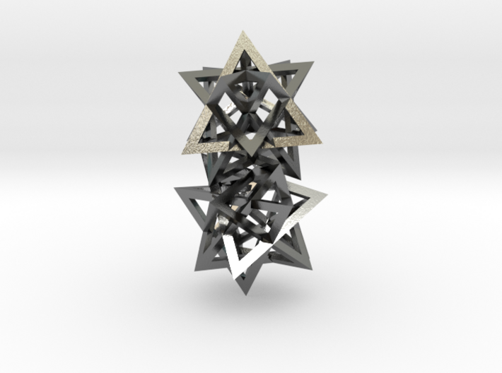 Tetrahedron 4 compound earring pair 3d printed