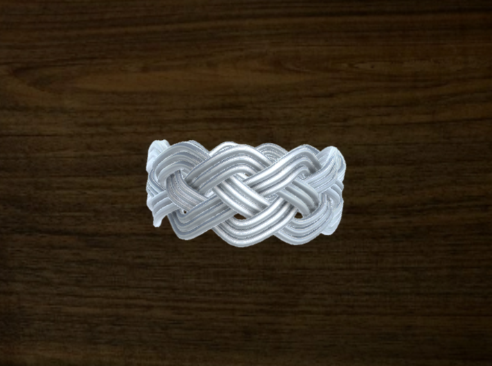 Turk's Head Knot Ring 4 Part X 11 Bight - Size 12 3d printed