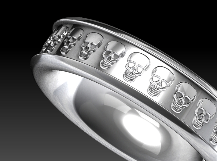 Skull Ring 3d printed Rendered look of the ring.