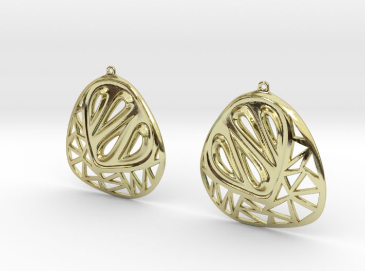 Organic and angular earrings 3d printed 
