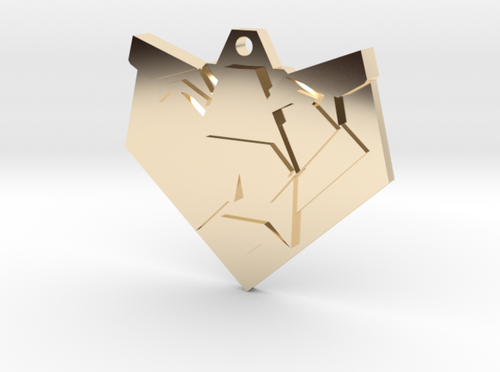 Lion Origami Earring 3d printed