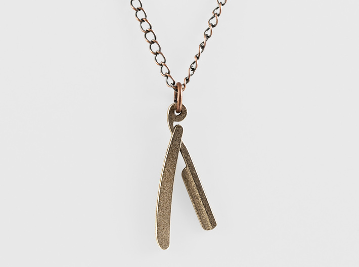 Straight Razor Necklace 3d printed Straight Razor Necklace - Stainless Steel