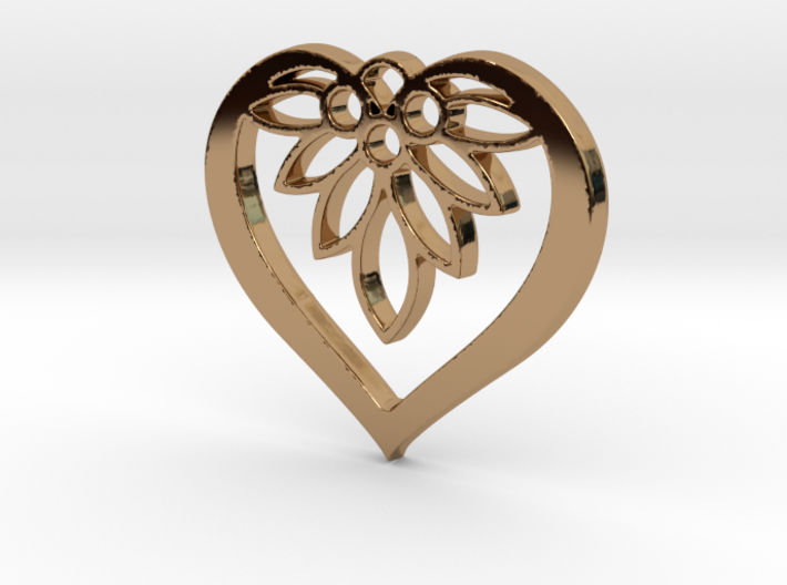 Flower of my Heart Pendant - Amour Collection 3d printed