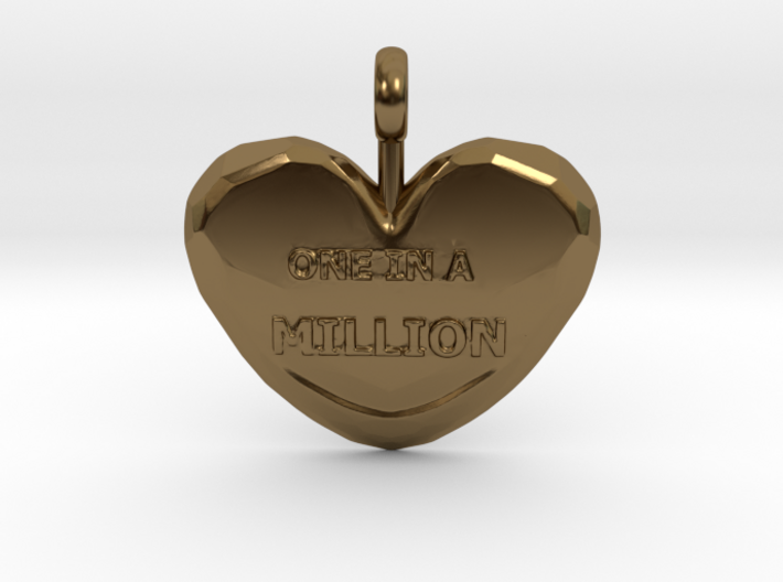 One in a Million Valentine Heart pedant 3d printed