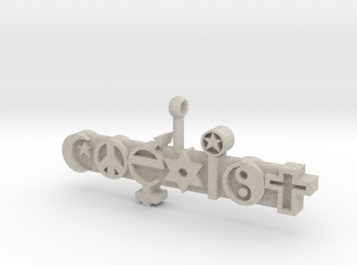 COEXIST, With Loop For Pendant 3d printed